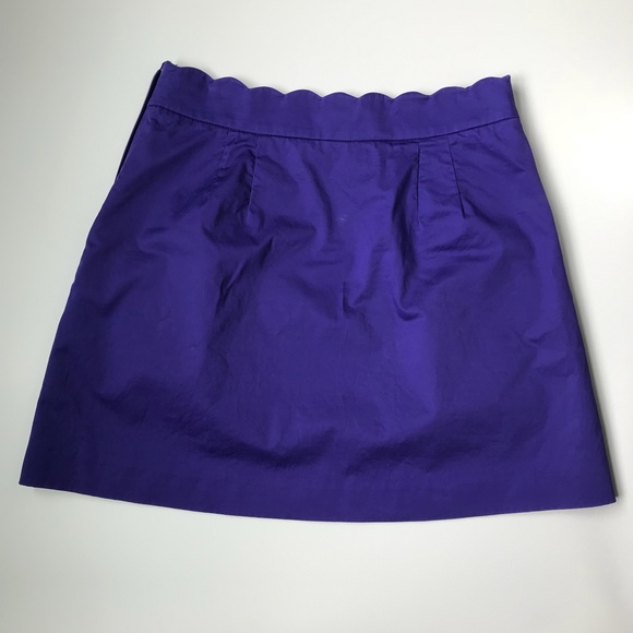 Purple J. Crew Cotton Skirt with Scalloped Waist - Picture 5 of 5